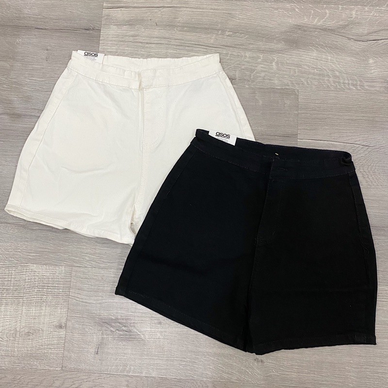 Quần shorts jeans cạp liền một nút lưng siêu cao tôn dáng, chất jeans dày dặn, co giãn thoải mái (hình thật) | BigBuy360 - bigbuy360.vn