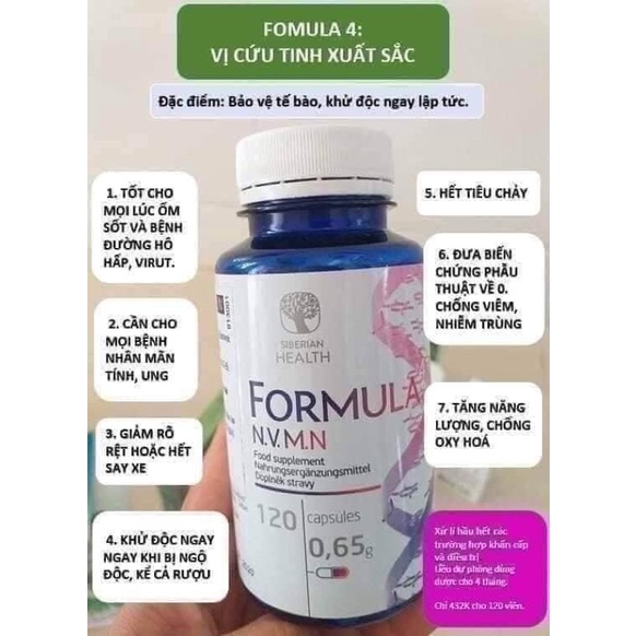 Thực phẩm bảo vệ sức khoẻ FORMULA 4 N.V.M.N