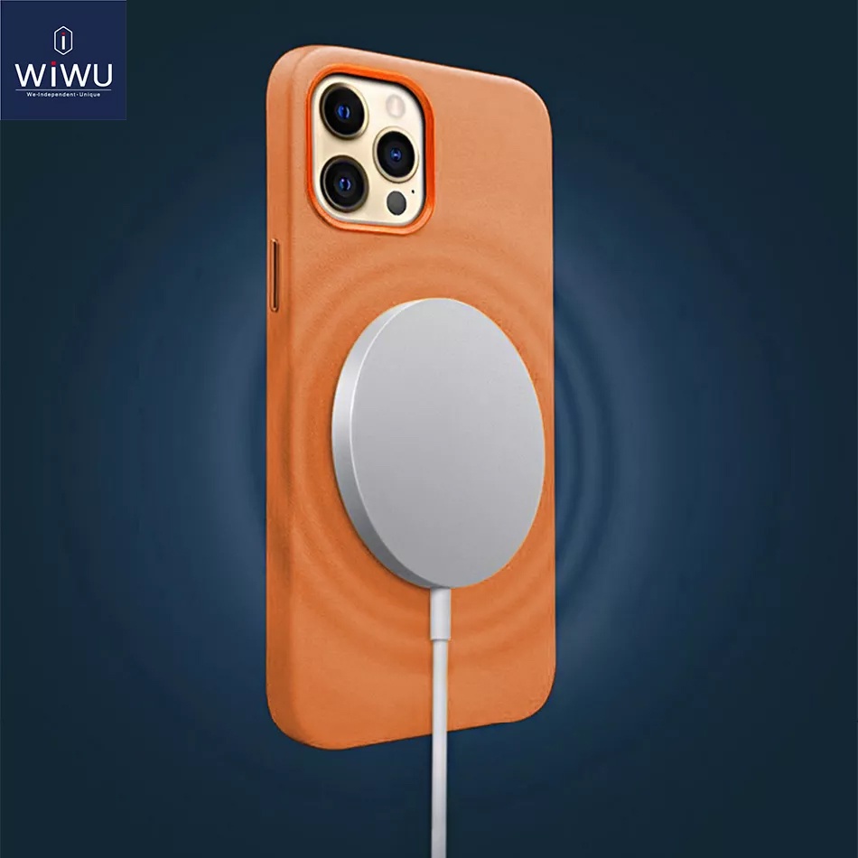 Ốp lưng Wiwu Leather Magsafe chất liệu da mềm mại cao cấp cho iPhone 13 - 13 Pro - 13 Pro Max