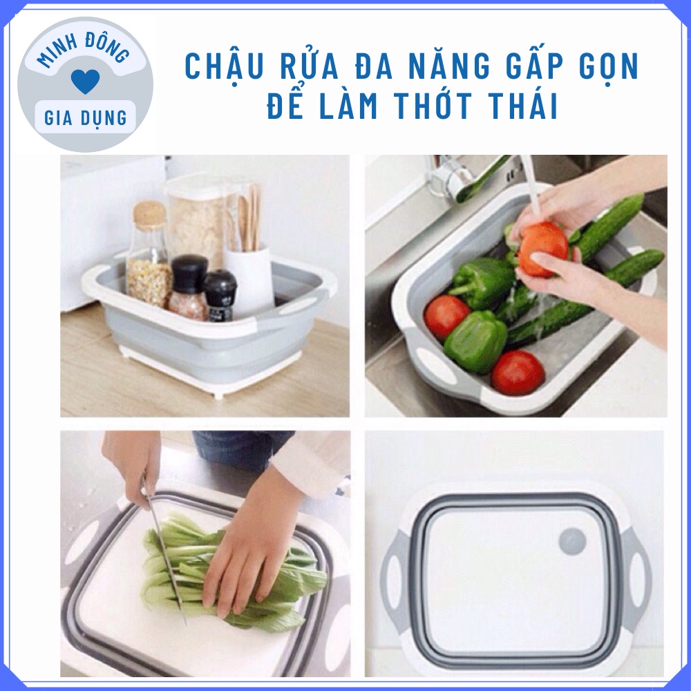 Chậu đa năng - Bộ Thớt Kèm Chậu Gấp Gọn Đa Năng mẫu mới -Thiết Kế Cực Kỳ Thông Minh Và Tiện Lợi