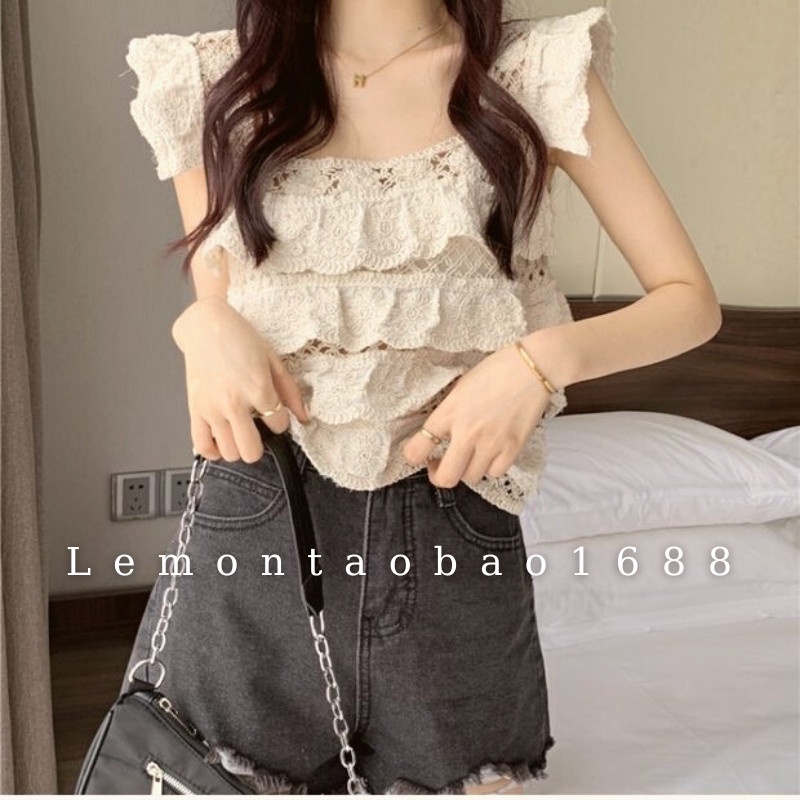 Áo ren tầng cánh tiên đi biển siêu xinh Lemon taobao