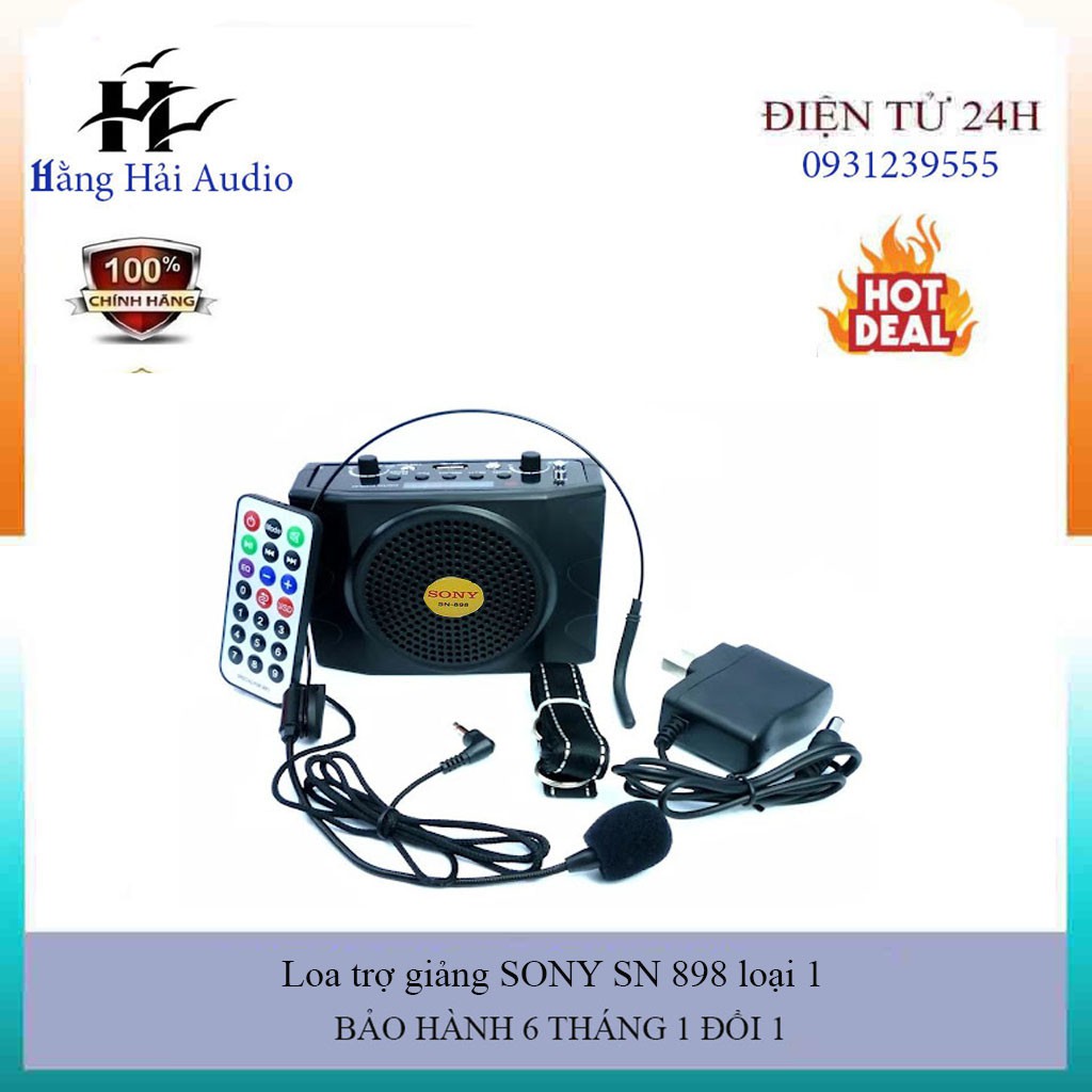 ⚡⚡⚡LOA TRỢ GIẢNG SONY SN 898, Mặt đen  có bluetooth ( có micro cài tai, hàng chuẩn1) ⚡⚡⚡