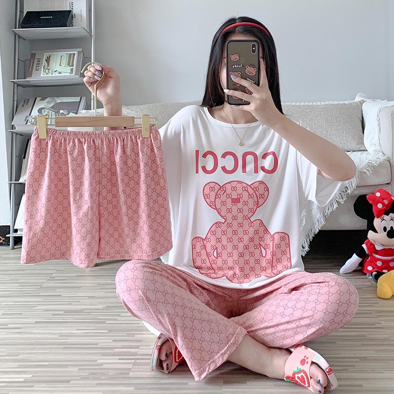 Set đồ bộ nữ 3 chi tiết in hình dễ thương (freesize