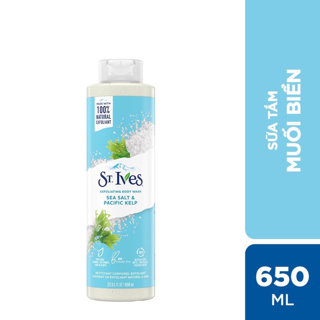 COMBO Sữa tắm St.ives Muối biển [650ml]  + Sữa dưỡng thể St.Ives Collagen trẻ hoá da [621ml]