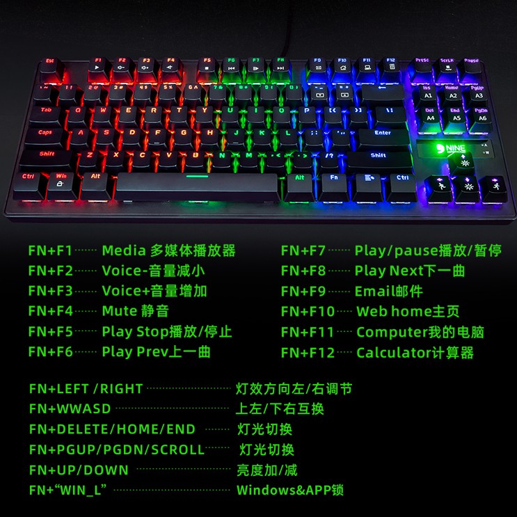 Bàn phím cơ Fuhlen G87L [Bảo hành 24 tháng] ♥️Freeship♥️ Phím cơ Gaming Fuhlen Subverter M87S