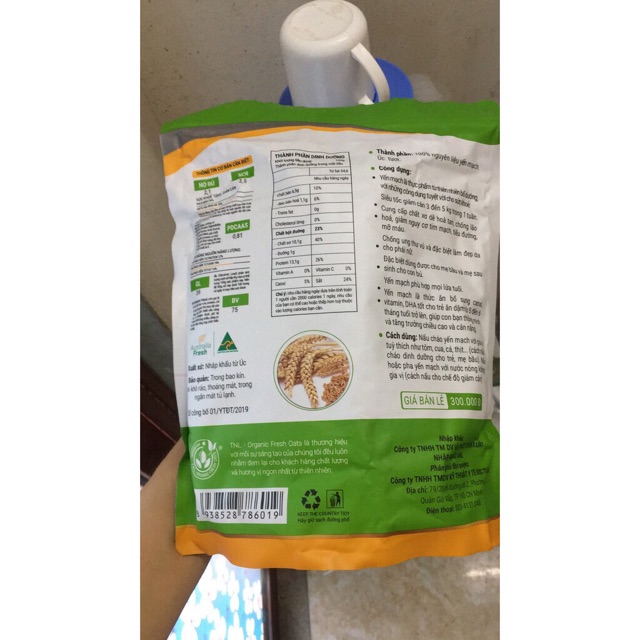1 kg yến mạch Úc tươi