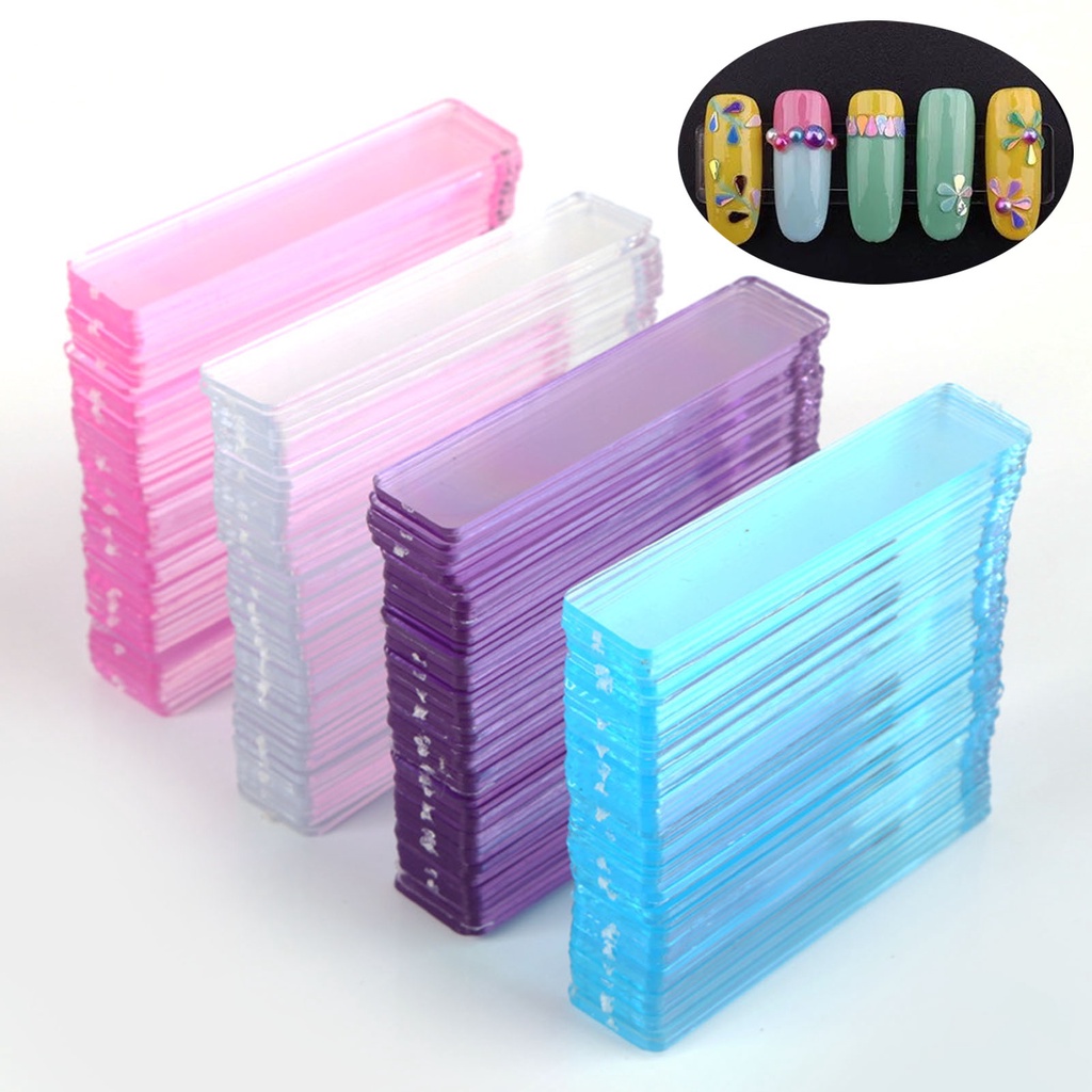 [beautymart] Set 50 Giá Đỡ Trưng Bày Lọ Sơn Móng Tay Bằng Acrylic Siêu Nhẹ Màu Sắc Sống Động Có Thể Tái Sử Dụng