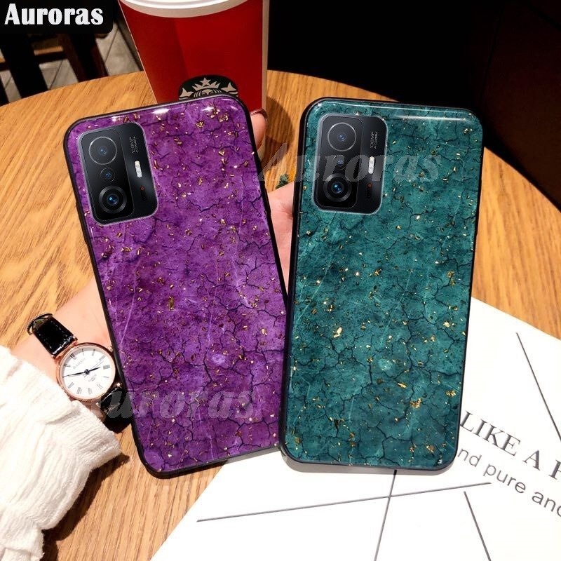 Ốp điện thoại dẻo họa tiết vân đá màu tím sang trọng cho XIAOMI MI 11T PRO 11 LITE 5G NE 11T