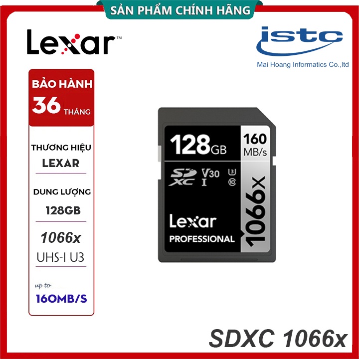 Thẻ nhớ SD LEXAR Cao cấp 1066x SDXC UHS-I U3 V30, 64GB | 128GB | 256GB | 512GB - Chuyên Máy ảnh, máy quay - Chính hãng
