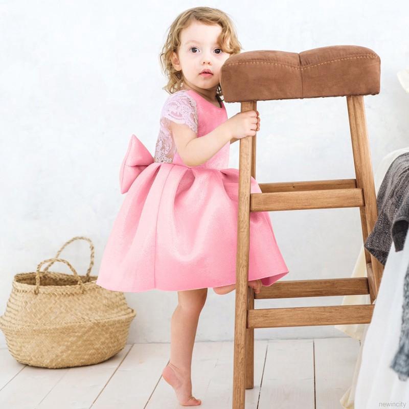 Đầm xòe công chúa cánh tiên có nơ dễ thương xinh xắn cho bé gái