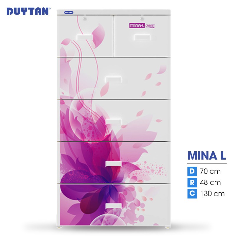 Tủ nhựa DUY TÂN Mina L 5 tầng 6 ngăn (70 x 48 x 130 cm) - 03499