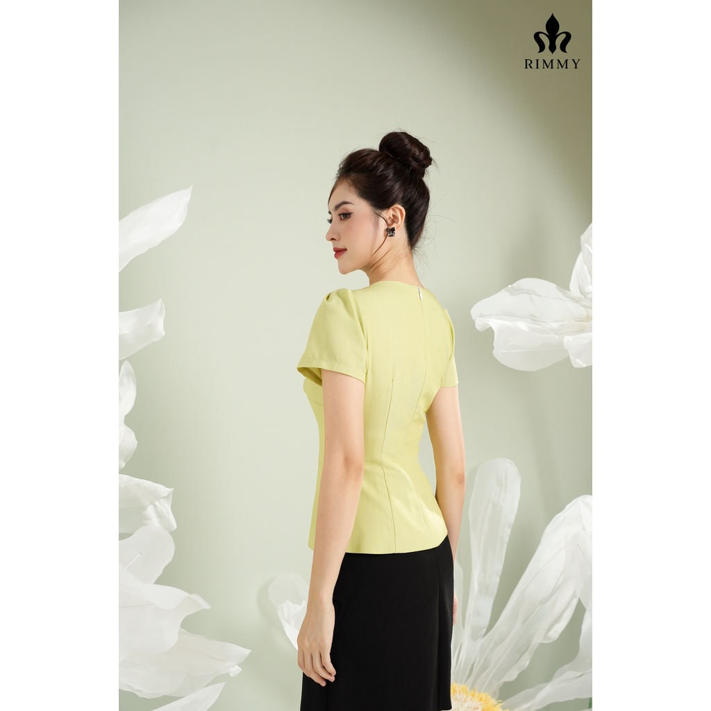 Áo sơ mi xanh cốm cách điệu Risy By Rimmy