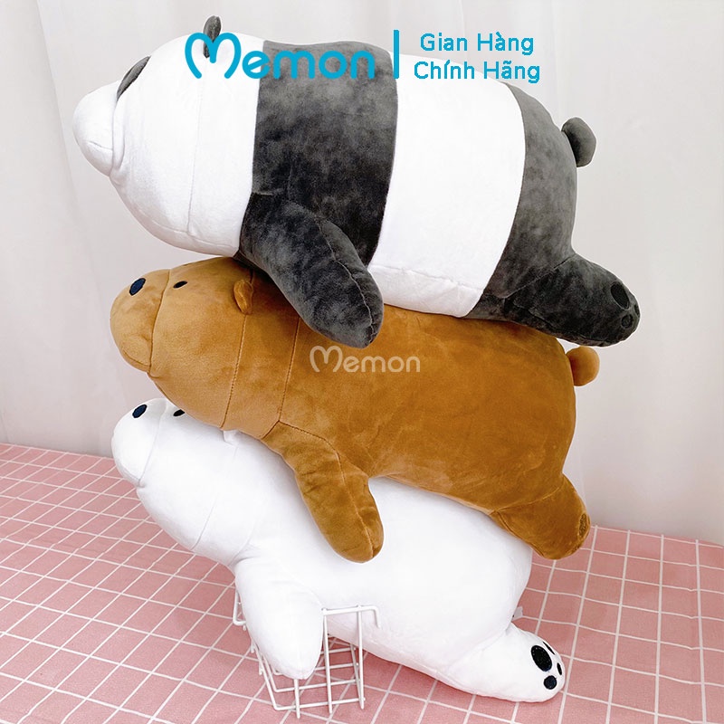 [Mã LIFEXANH03 giảm 10% đơn 500K] [Mã LIFEM1 giảm 50k đơn 99k] Gấu Bông Bộ Ba Chú Gấu We Bare Bears Nằm Cao Cấp Memon