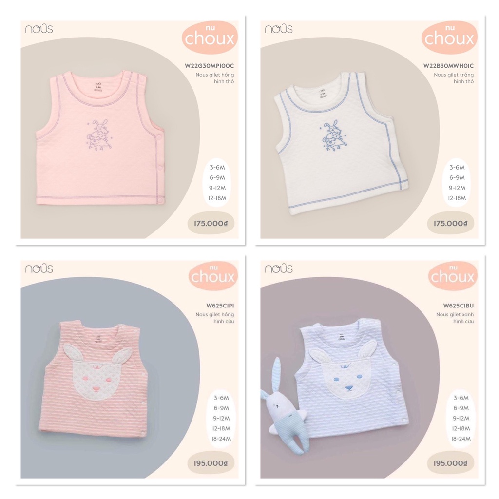 Aó Ghi lê hình cừu Nous cho bé size từ 3-6m đến 18-24m
