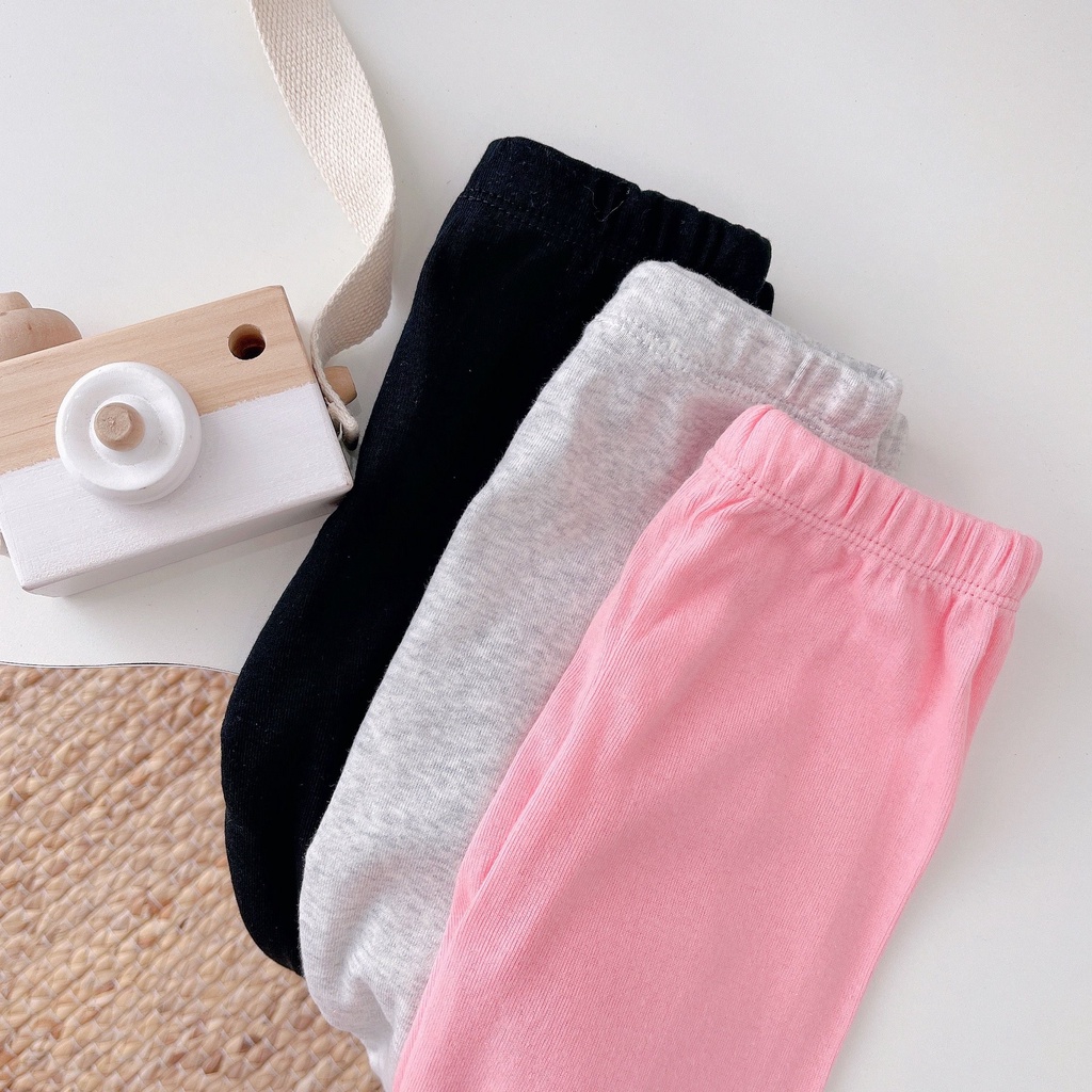 Set 4 Quần legging trơn bé gái