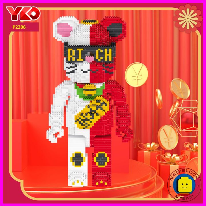 Mô hình lắp ráp BEARBRICK RICH nanoblock YKO P2206