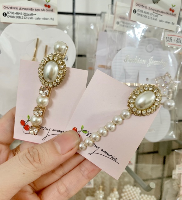 Kẹp ngọc trai nhân tạo mẫu mới nhất