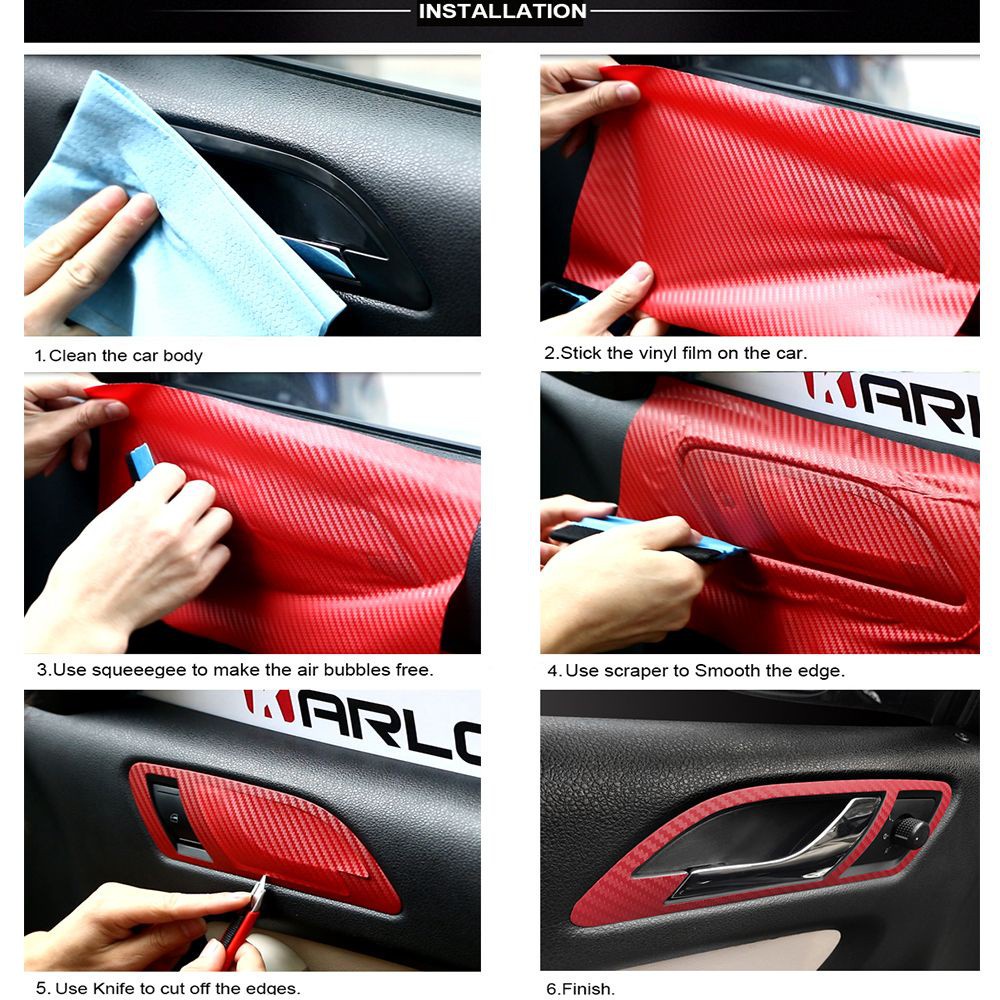 LANFY Easy To Clean Car Film Sticker Mobile Phone Auto Decoration 3D Stickers Motorcycle Wrap Vinyl Carbon Fiber Texture 30*127cm Protective Films/Multicolor