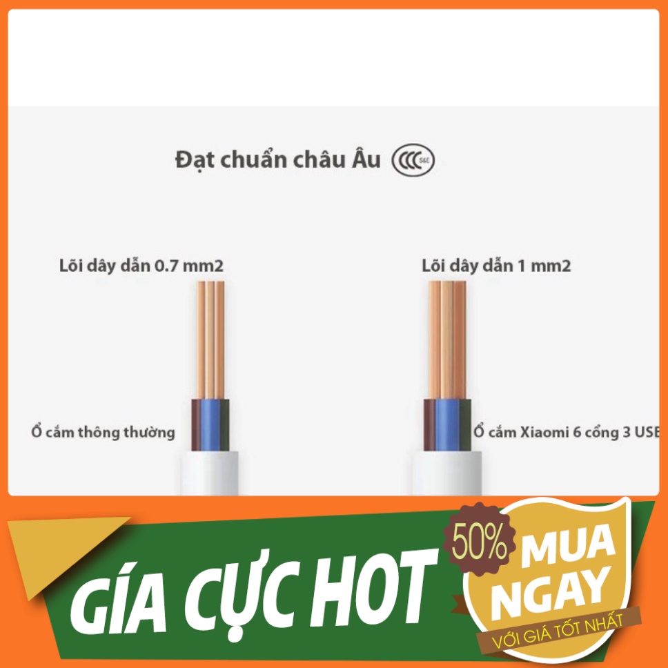 XẢ KHO HÀNG Ổ cắm Xiaomi ZMI Power Strip 6 cổng 2 USB CX05 - Ổ kết nối điện Xiaomi Power Strip 6 cổng 3 USB ZMI CX05 XẢ