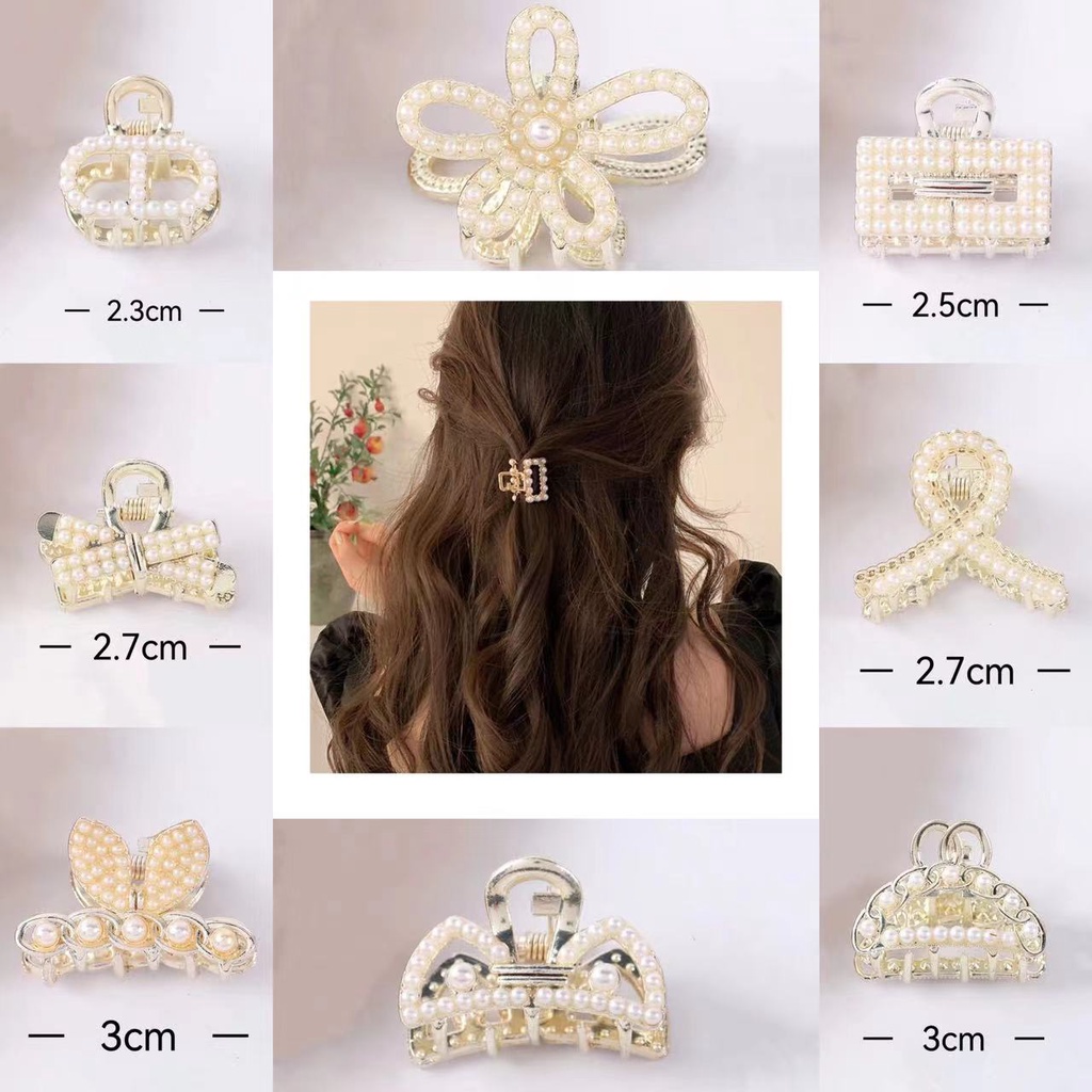 Kẹp Tóc Càng Cua Mini Đính Ngọc Trai Phụ Kiện Thời Trang Cho Nữ AB133