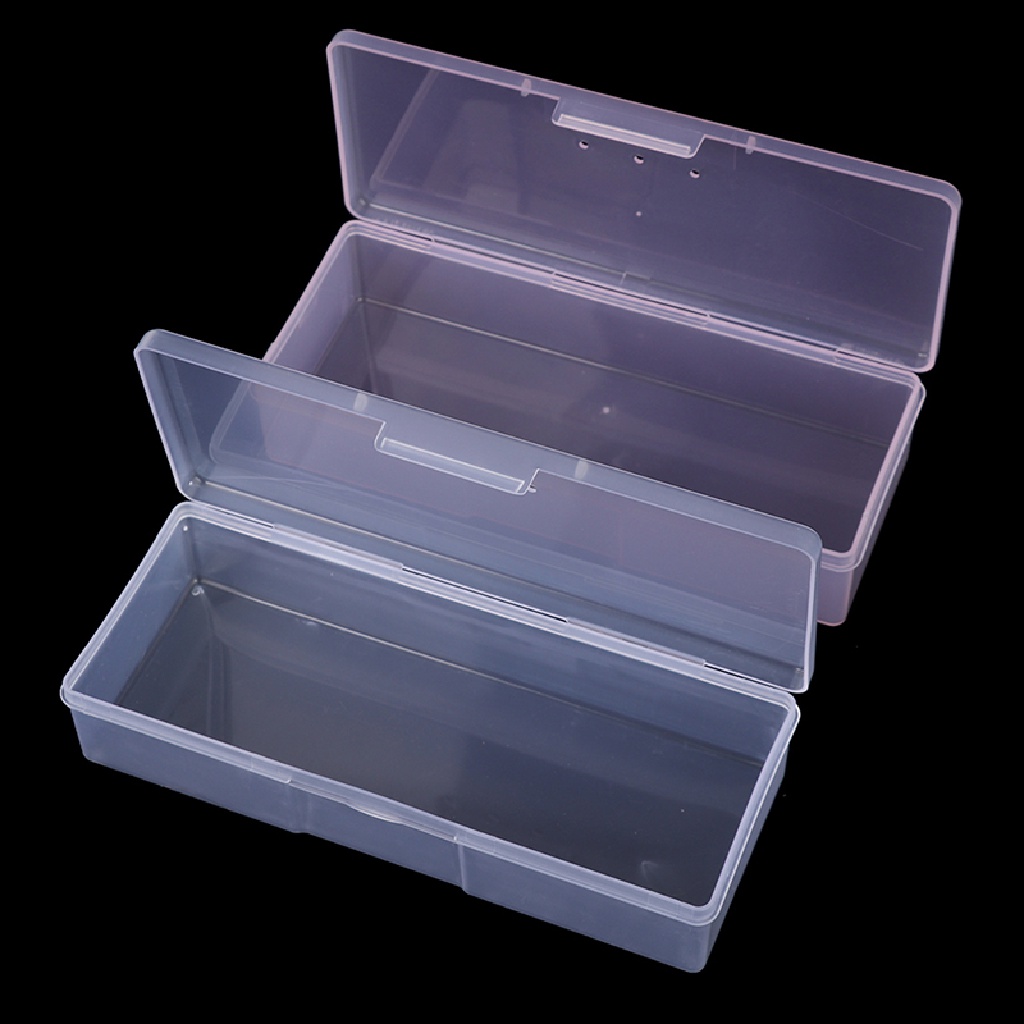 Hộp Nhựa Trong Suốt Hình Chữ Nhật Đựng Cọ Trang Trí Móng Tay