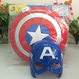 Bộ khiên và mặt nạ Captain America siêu anh hùng đội trưởng Mỹ (nhạc + đèn)