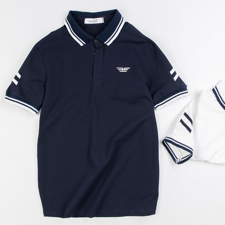 Áo Polo nam cổ bẻ phối UCO vải cotton cá sấu cao cấp, chuẩn form, sang trọng lịch sự màu navy, trắng ATS0376 - EMSPO