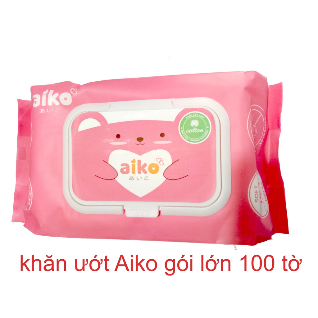 Khăn Ướt Cho Bé AIKO - Không Mùi An Toàn Cho Da Bé Yêu | 100 Tờ