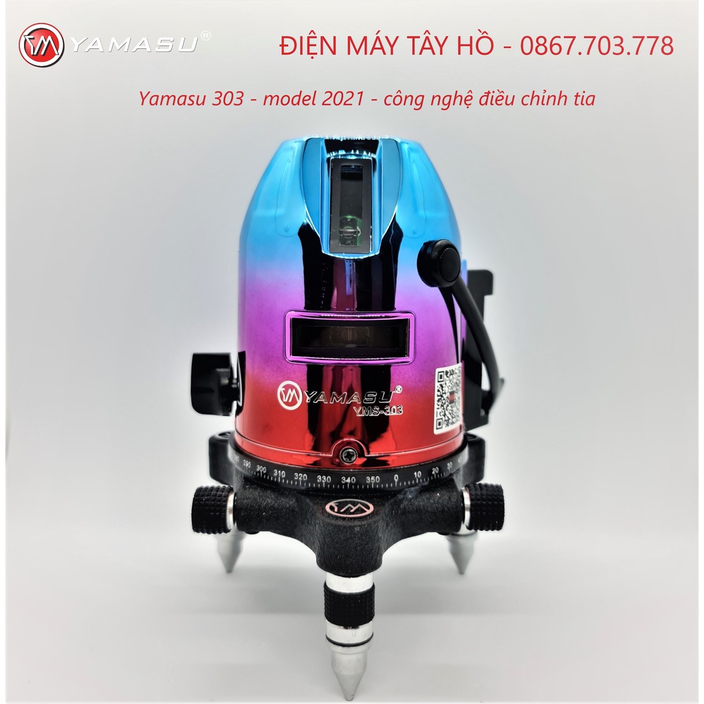 Máy cân bằng laser Yamasu 303 model 2021 tia nét, điều chỉnh tia sáng tối .Bảo Hành 12 tháng