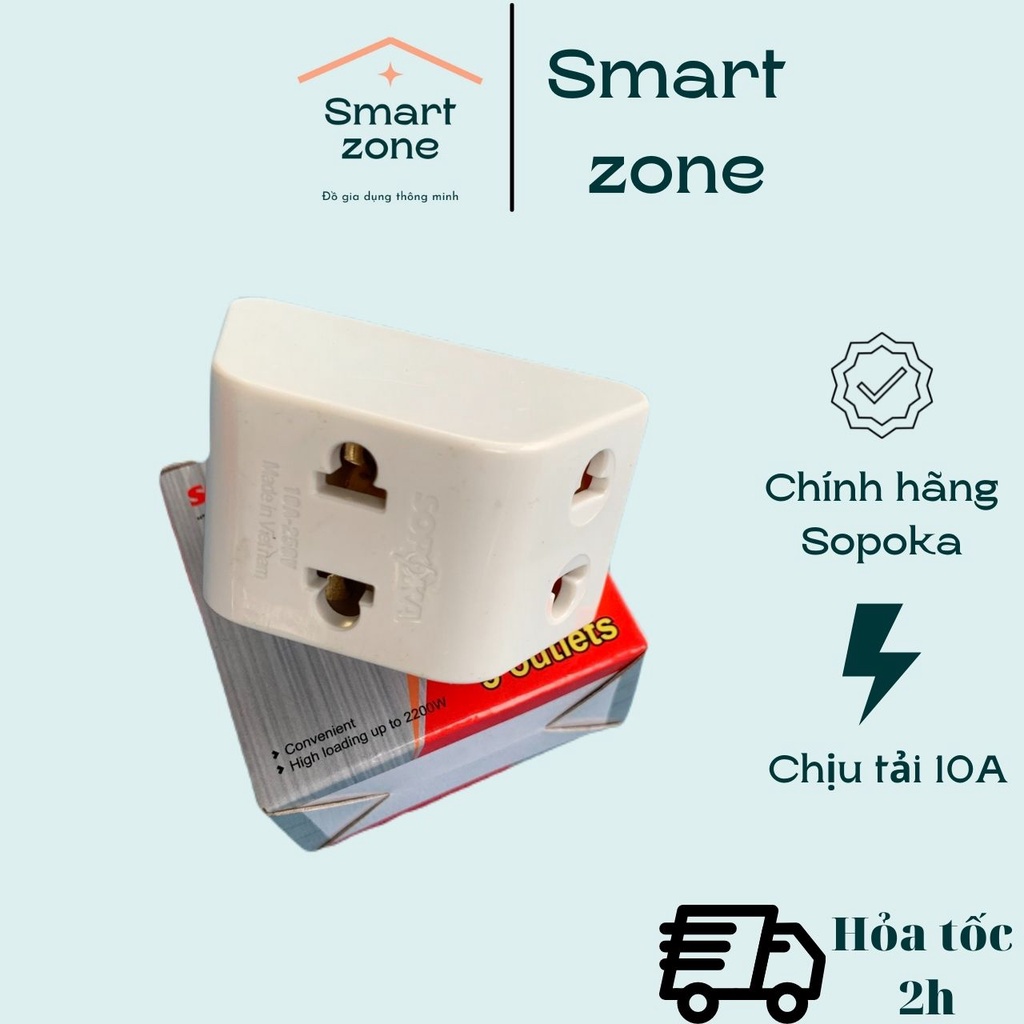 Phích cắm điện 1 ra 3 - Ổ ba chạc SOPOKA - Smart Zone