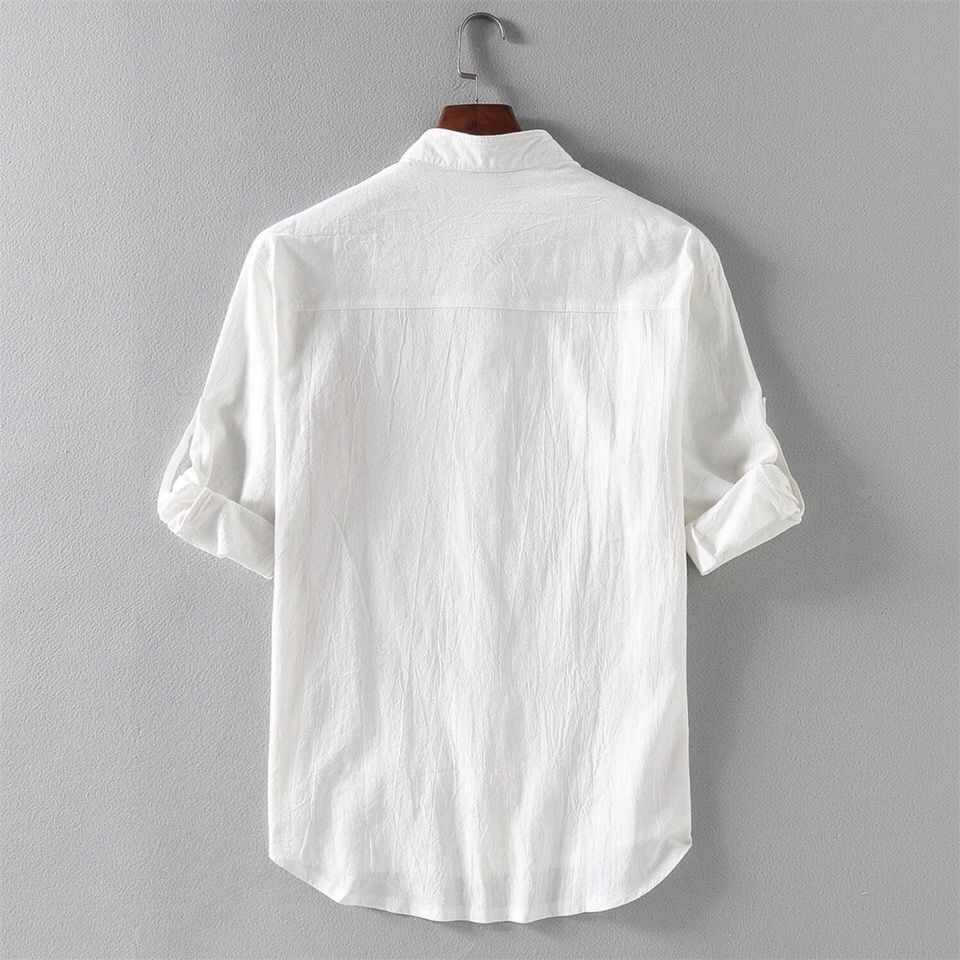 Áo sơ mi lanh tay ngắn dáng rộng cỡ lớn 3XL dành cho nam giới | BigBuy360 - bigbuy360.vn