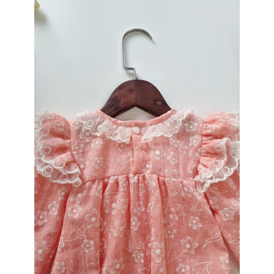 Bodysuit bé gái dễ thương 𝑻𝑨̣̆𝑵𝑮 𝑲𝑬̀𝑴 nơSu Shop-Body thôi nôi-đầy tháng