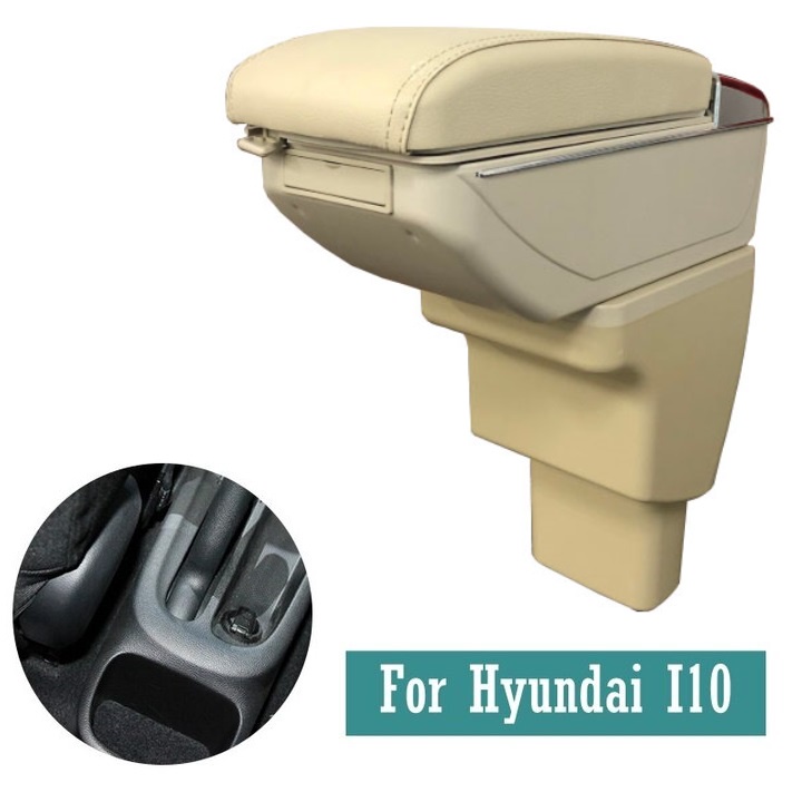 Hộp tỳ tay xe hơi Hyundai i10 tích hợp 7 cổng USB mã DUSB-i10 -  HÀNG LOẠI 1 CAO CẤP