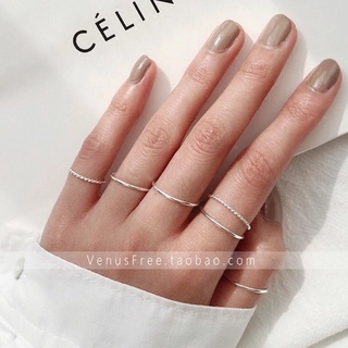 Nhẫn bạc Melusa, nhẫn tròn trơn basic cá tinh, đơn giản NC5