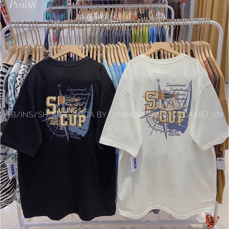 🌈 Áo thun áo phông unisex SAILING form rộng vải dày (Có sẵn/ảnh thật)