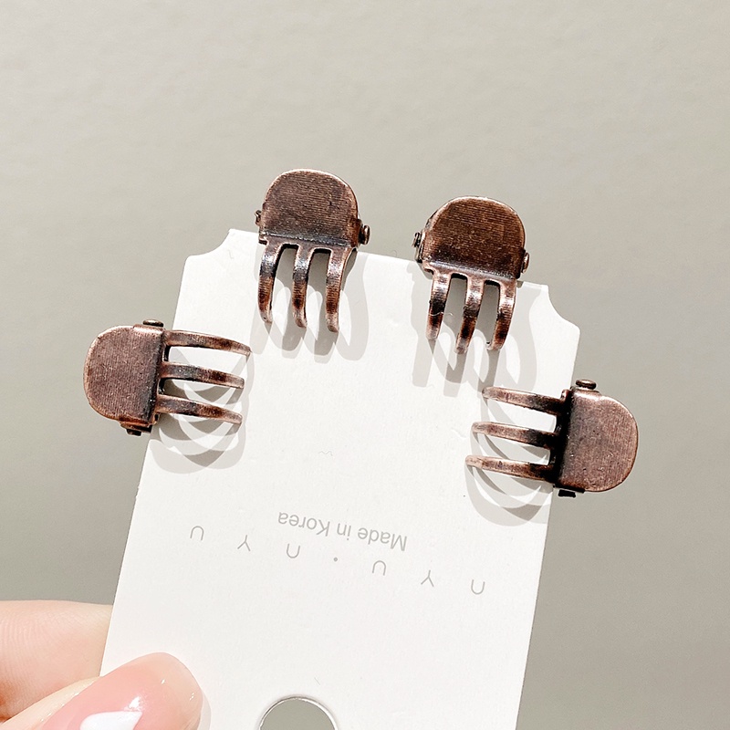 Set 4 Kẹp Tóc Kim Loại Kiểu Hàn Quốc Giá Đỡ