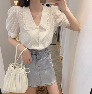 ÁO SƠ MI THÊU HOA CỔ SEN
