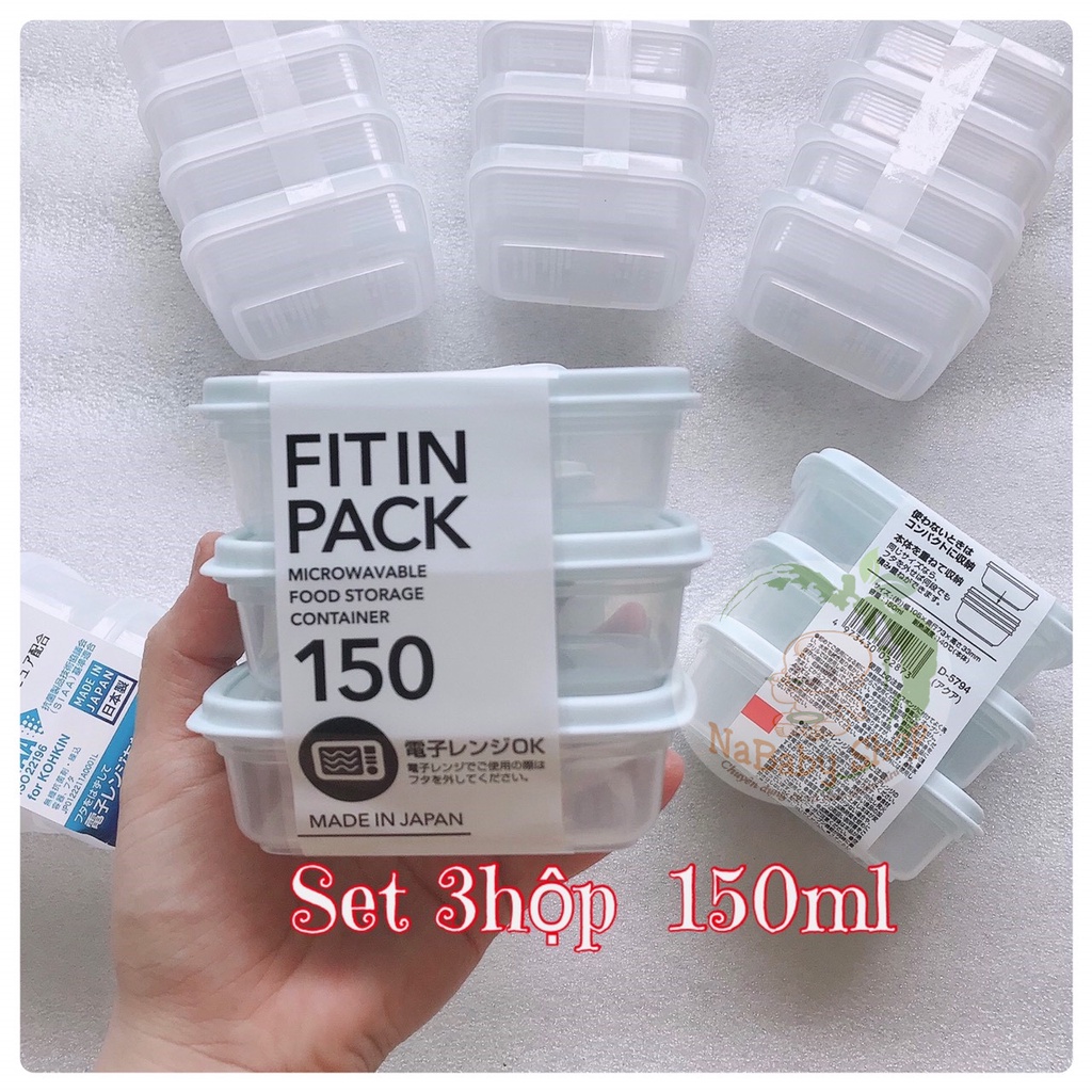 [Nội địa nhật] Hộp Nhựa Đựng Thực Phẩm Nắp Dẻo Cho Bé Fitin Pack Nhiều Size Nhật Bản