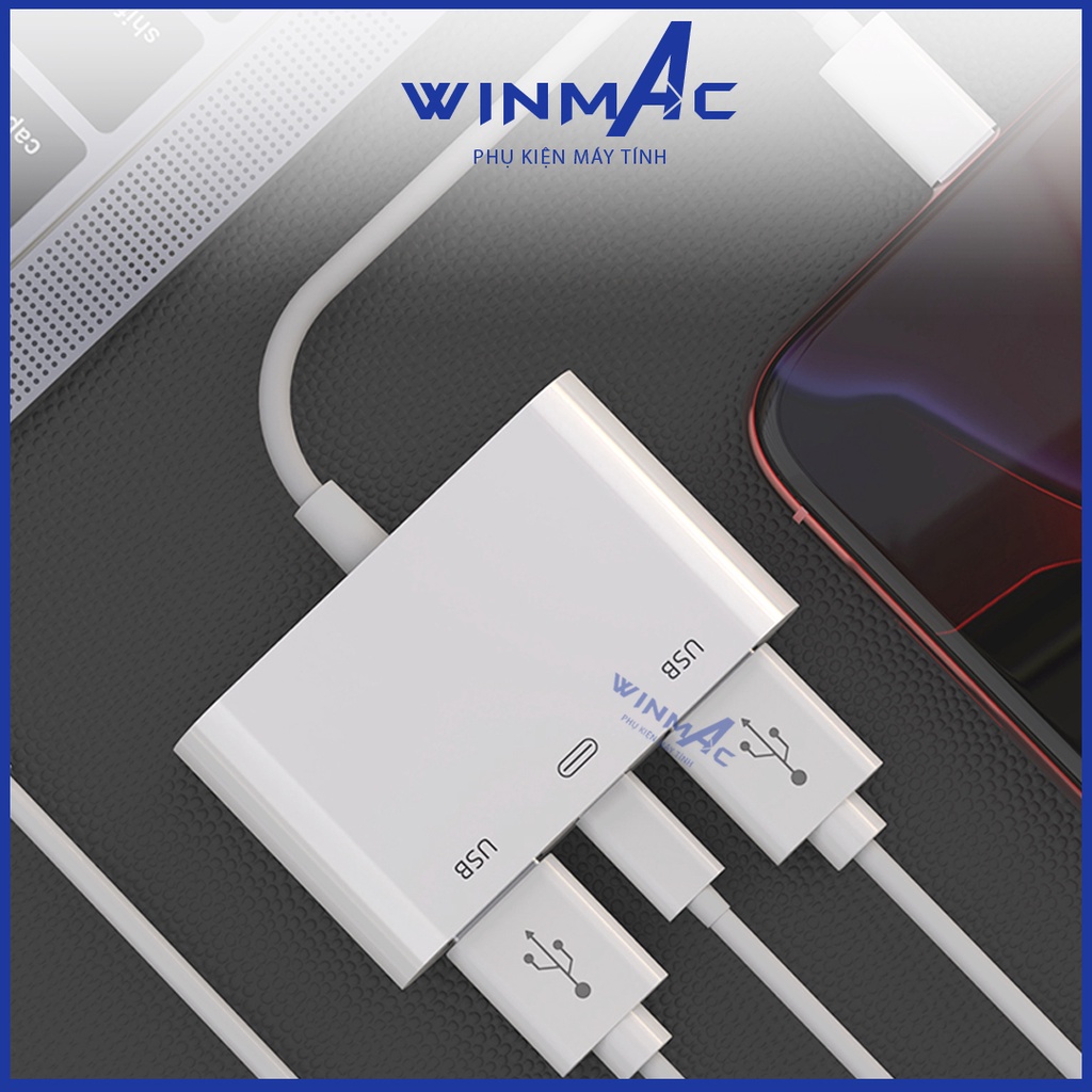 Bộ Chuyển Đổi Lightning sang USB - Otg lightning chia cổng USB cho iphone ipad tích hợp cổng sạc - Winmac | BigBuy360 - bigbuy360.vn