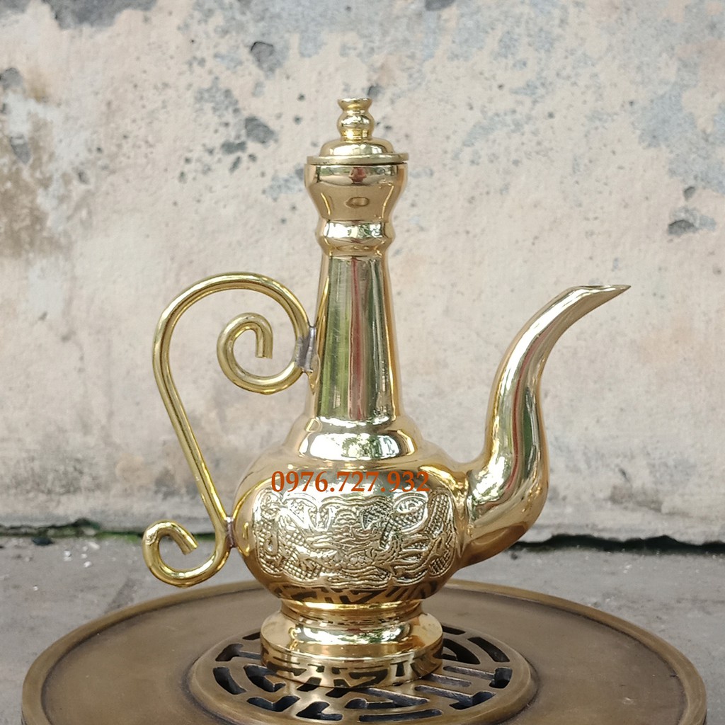 Bình rót rượu thờ cúng bằng đồng, đồ thờ cúng bằng đồng