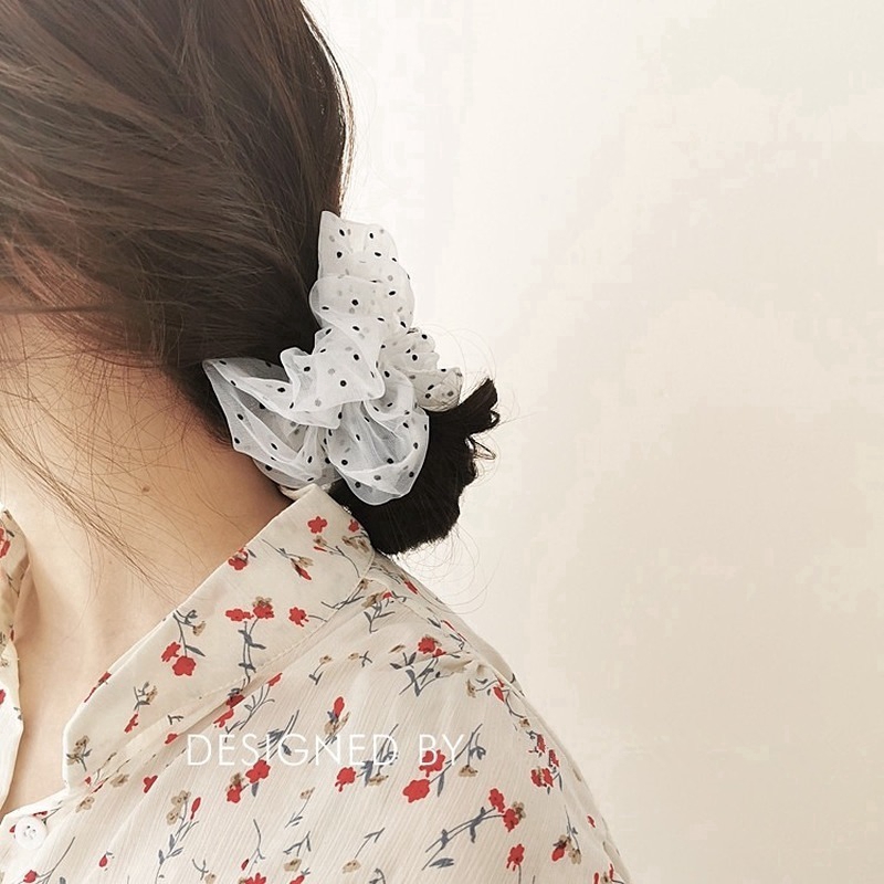 Dây Buộc Tóc Phối Hoạ Tiết Xinh Xắn Dành Cho Nữ