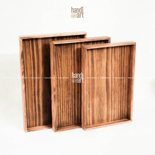Khay gỗ chữ nhật đựng đồ đa năng