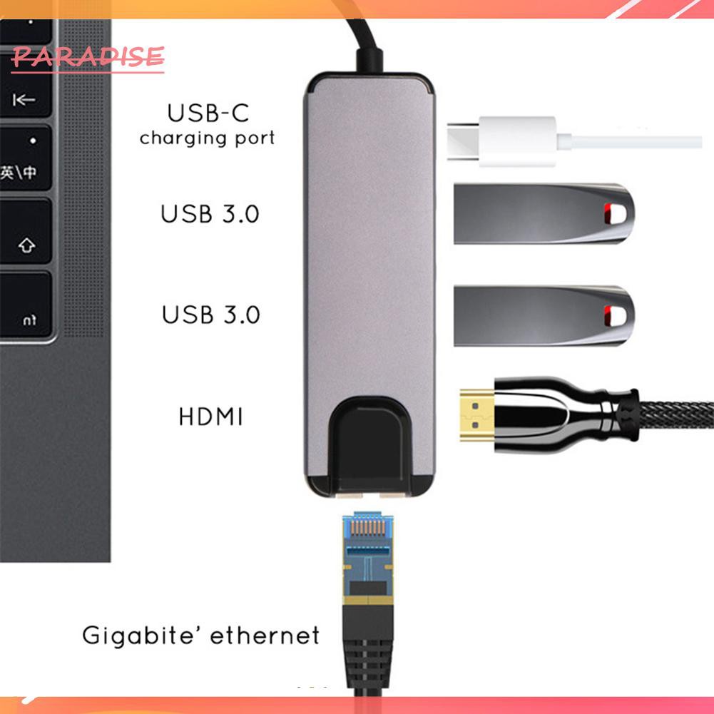 Bộ Chuyển Đổi Hub Hdmi Sang 2 Usb 3.0 / Gigabit Lan Rj45 5 Trong 1