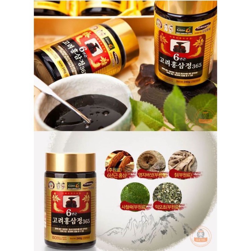 Cao Hồng Sâm 6 Tuổi 365 Hộp 4 lọ x 240ml Hàn Quốc