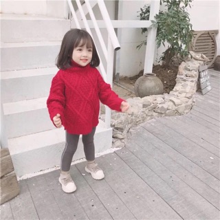 Áo len cao cổ bé gái