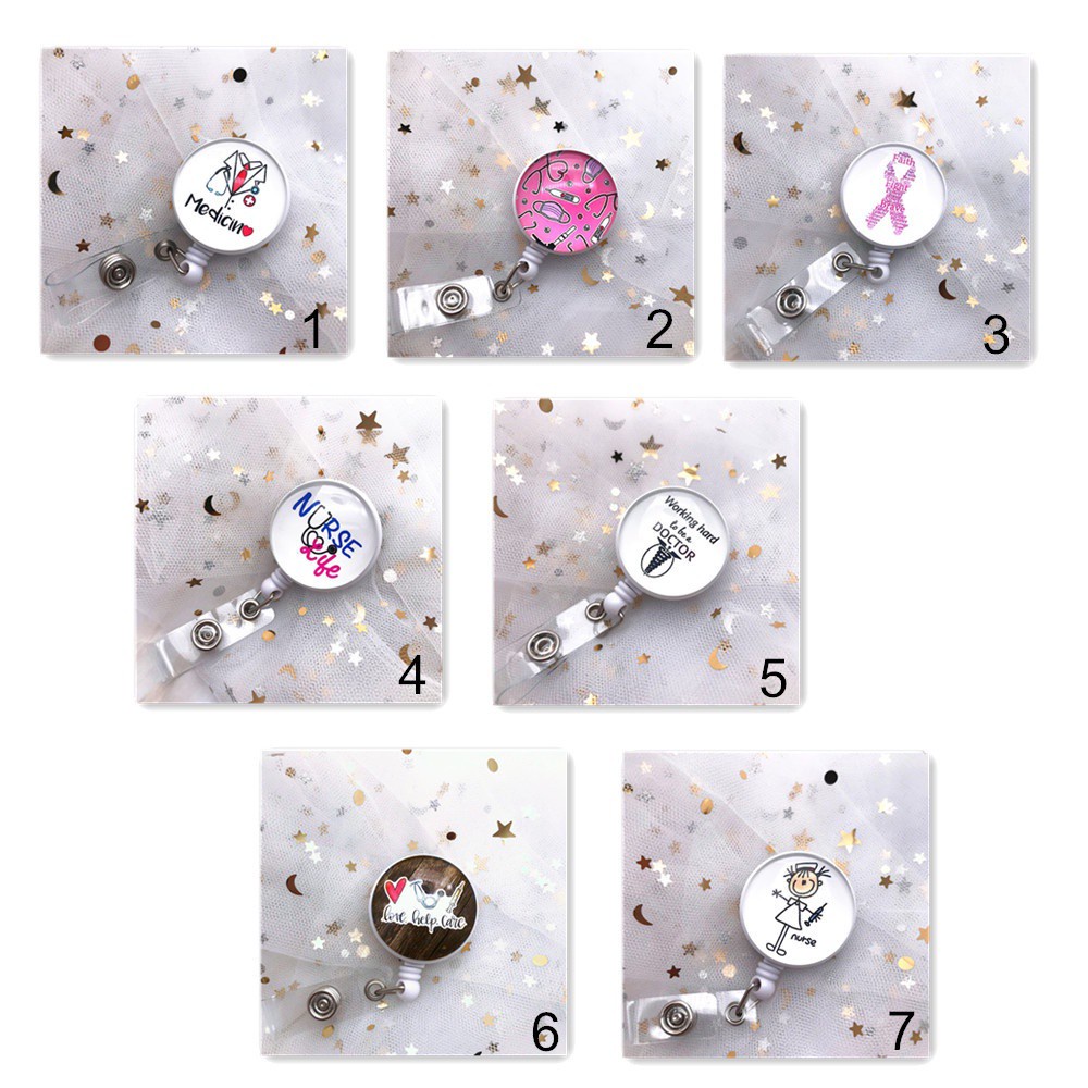 Kẹp giữ thẻ tên họa tiết chủ đề bác sĩ/ y tá dễ thương