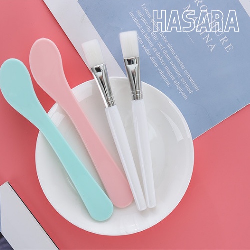 Cọ đắp mặt nạ nội địa trung, bộ 2 dụng cụ đắp mặt gồm thìa và chổi quét mặt nạ H3524 - Hasara