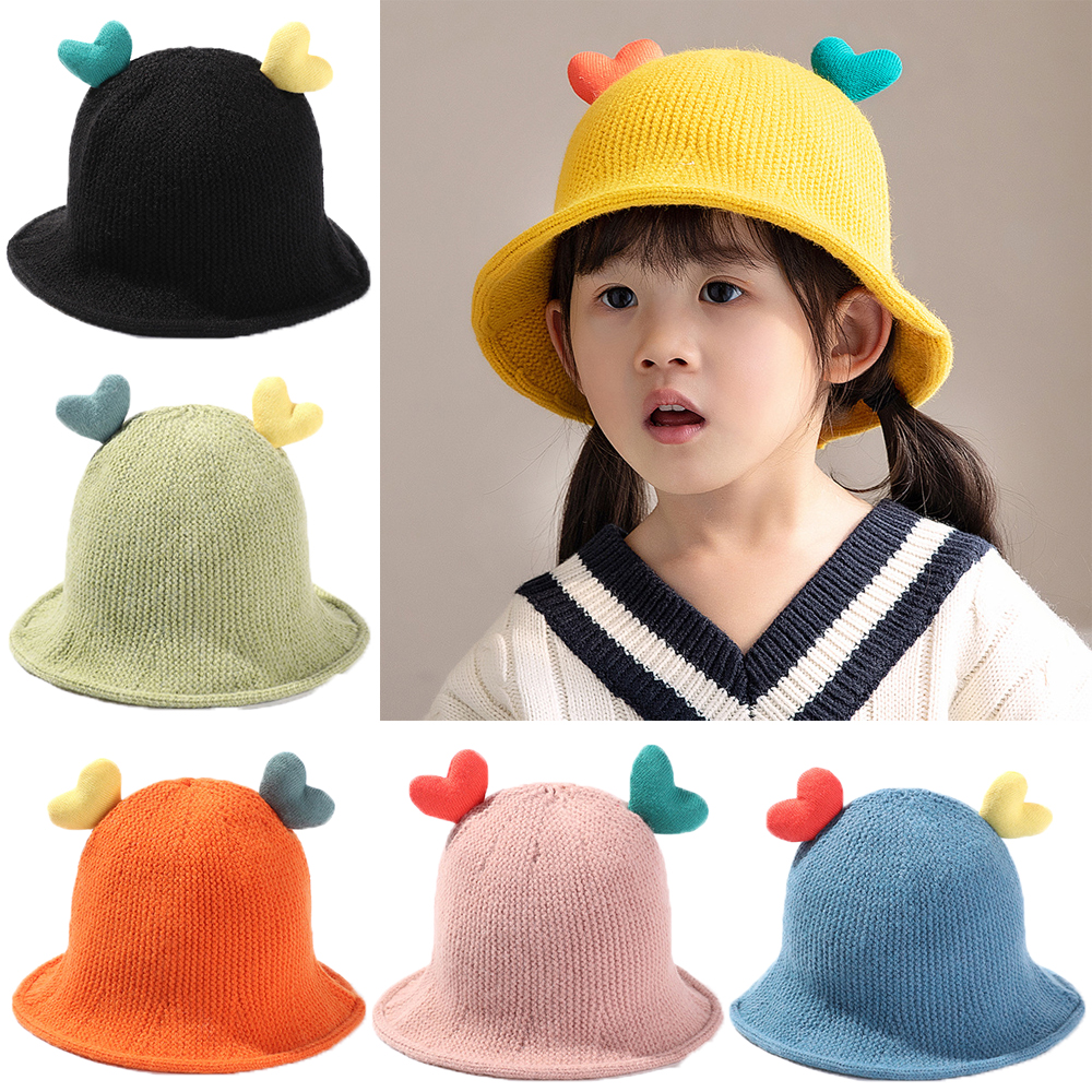 Mũ Beanie Đan Len Giữ Ấm Mùa Đông Nhiều Màu Dễ Thương Cho Bé Trai / Gái