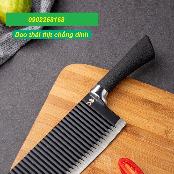 Dao thái thịt, chống dính gợn sóng, siêu sắc bén, tay cầm chống trượt