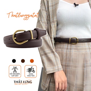Thắt lưng nữ mặt màu đồng phong cách hàn quốc bản 2.3cm tl089 - thắt lưng giá tốt